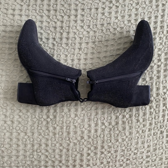 Atalina Black Rhinestone Shimmer Booties Size 8 - Picture 3 of 8